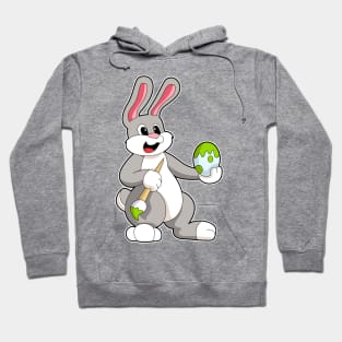 Rabbit at Painting with Egg Hoodie